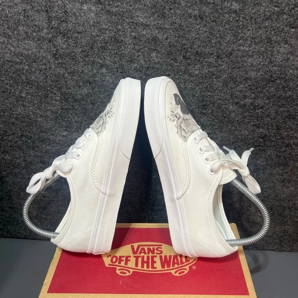 Vans Women's “Black & White Roses” Authentic Shoe Size 6.5 - Picture 11 of 14